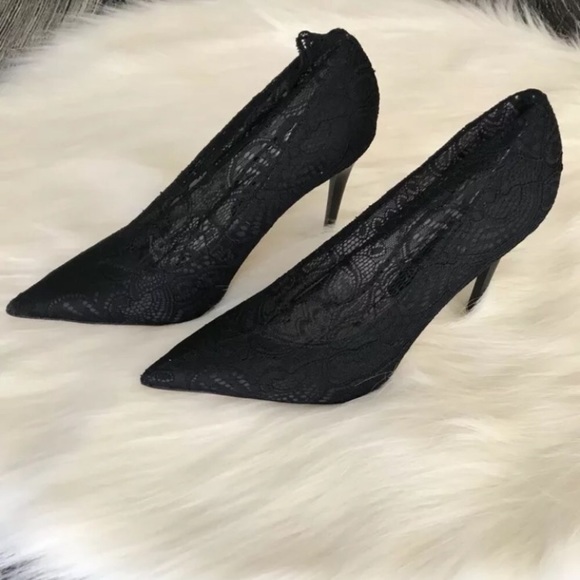 Zara Heels Black Lace Detail Size 6.5 NWT - Picture 5 of 8